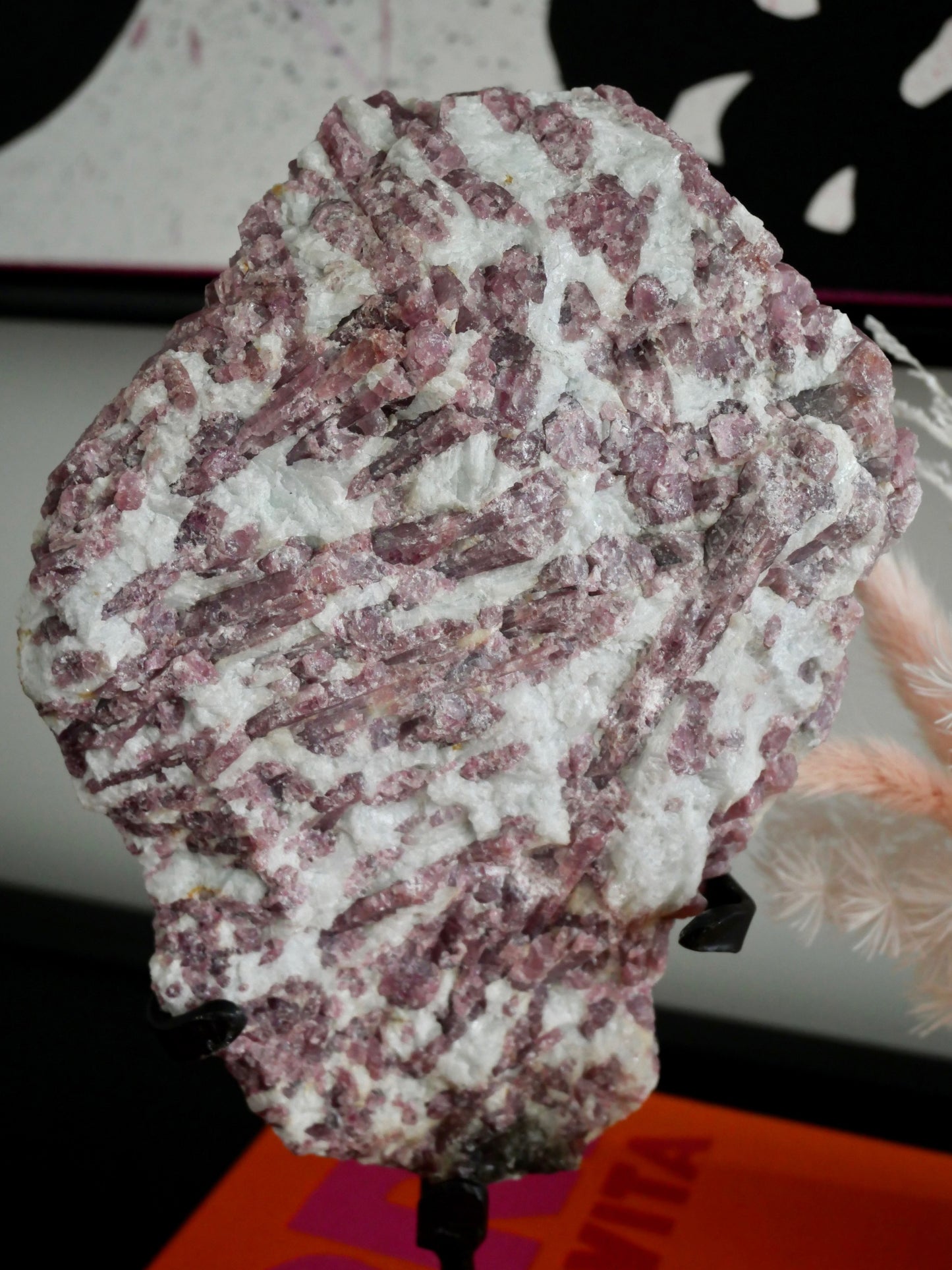 Raw High Grade Pink Tourmaline on Stand No 376