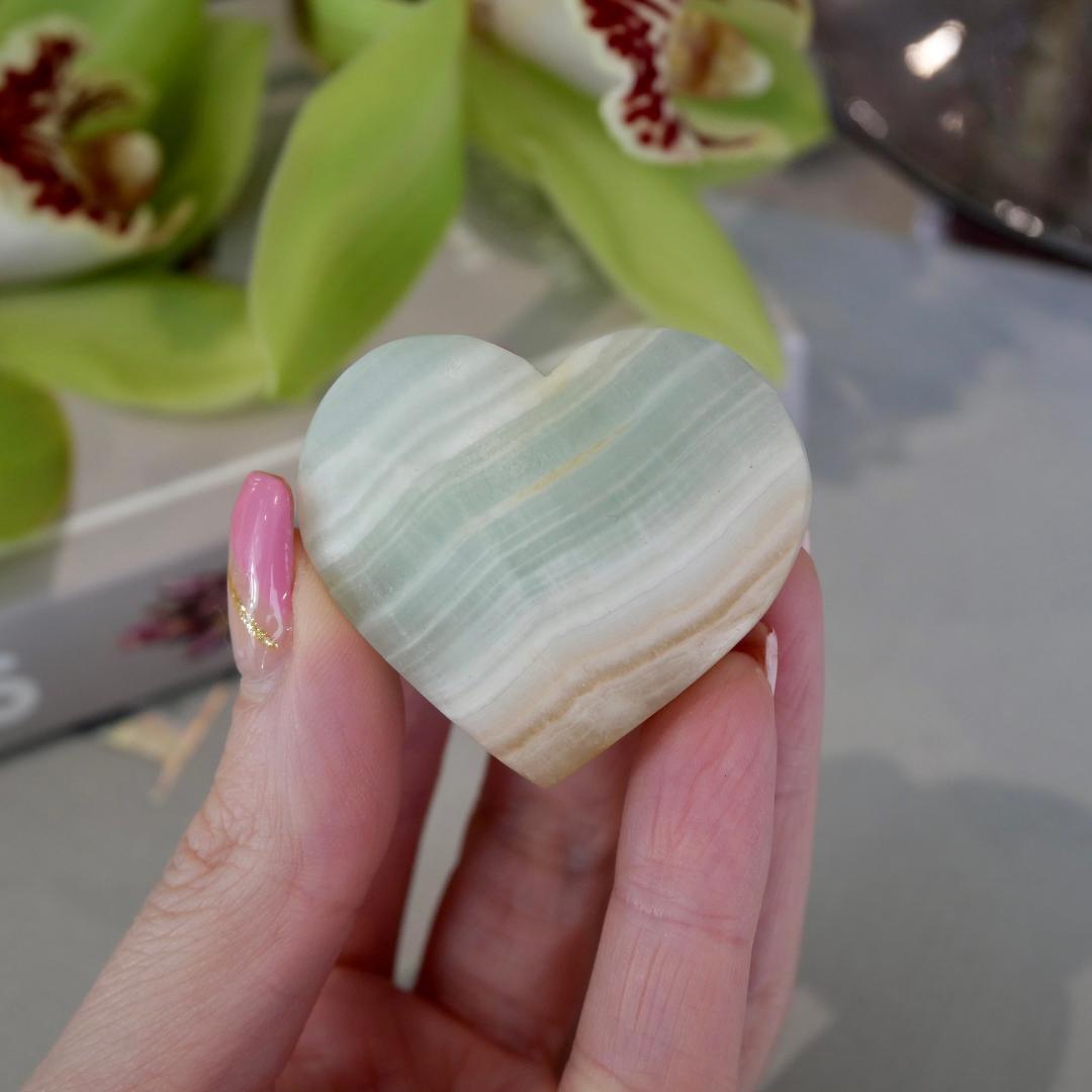 Pistachio Calcite Small Hearts