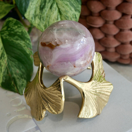 Plum Blossom Fluorite Sphere No 212