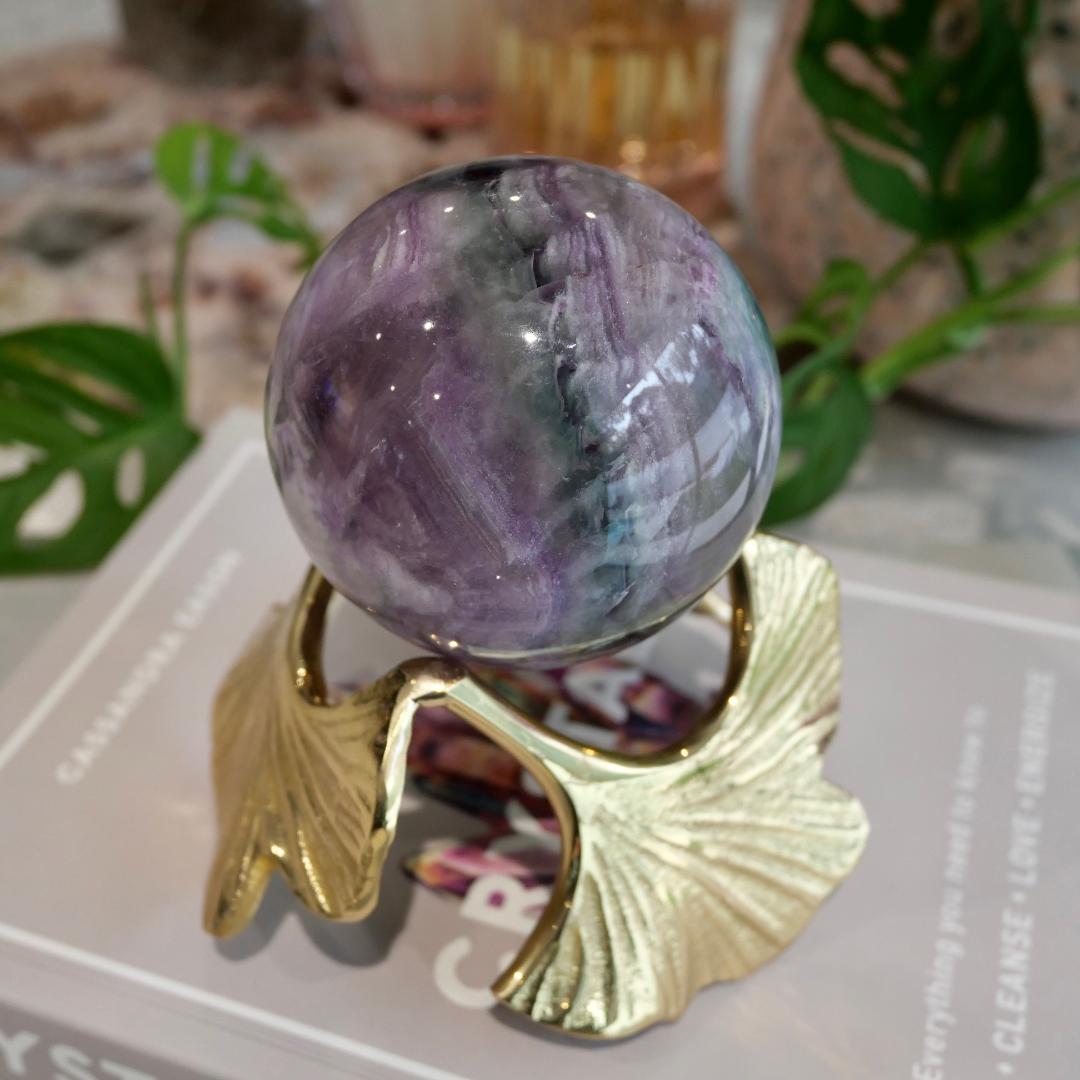 Plum Blossom Fluorite Sphere No 277