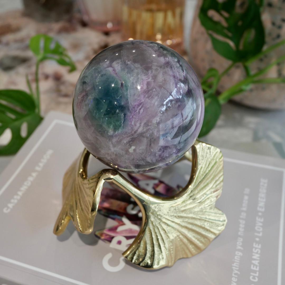 Plum Blossom Fluorite Sphere No 277