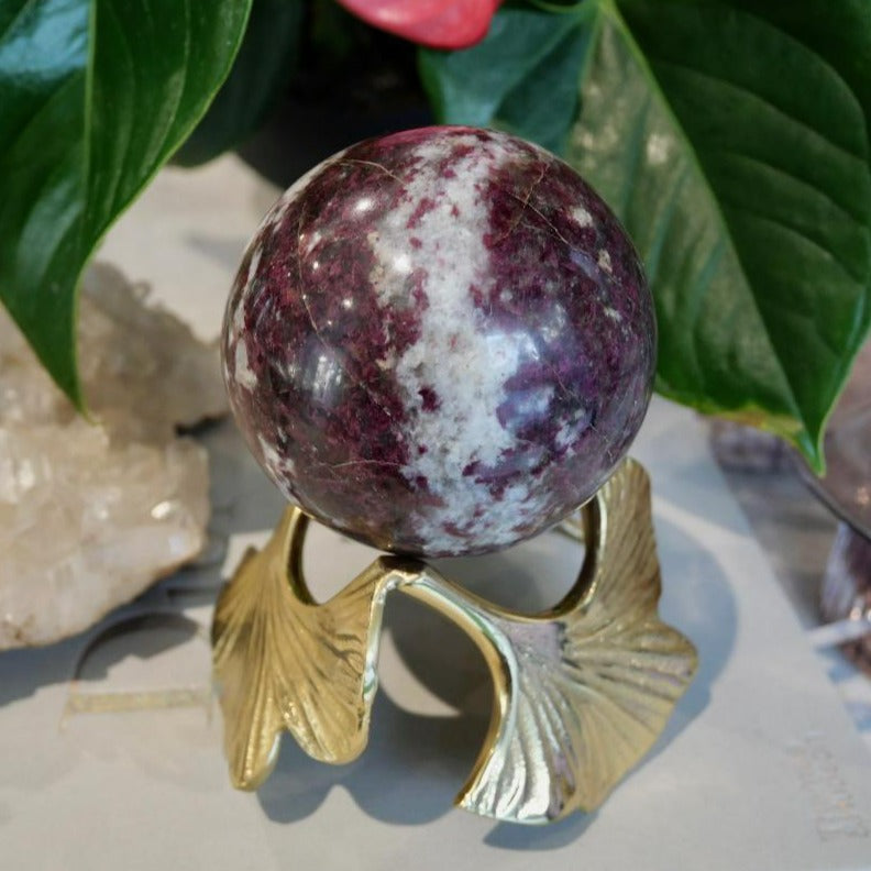 Plum Blossom Tourmaline 81mm Sphere No 11