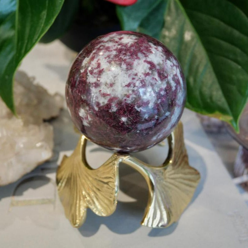 Plum Blossom Tourmaline 77mm Sphere No 12