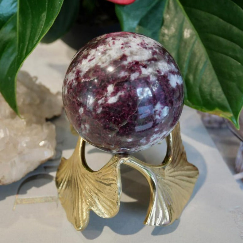 Plum Blossom Tourmaline 77mm Sphere No 12