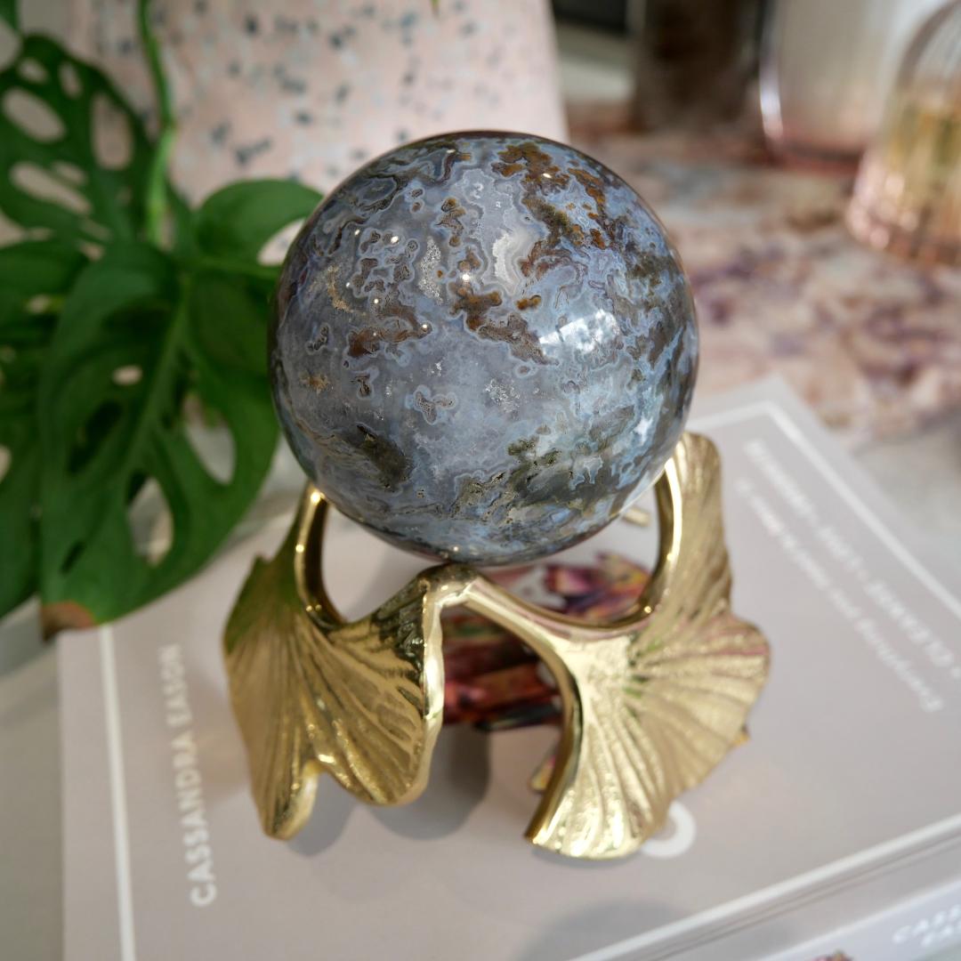 Druzy Purple Moss Agate Sphere No 7