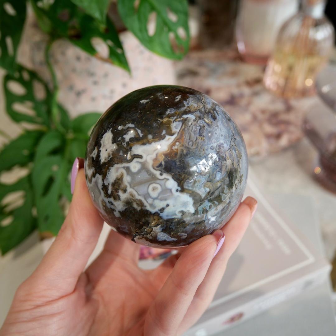 Druzy Purple Moss Agate Sphere No 7