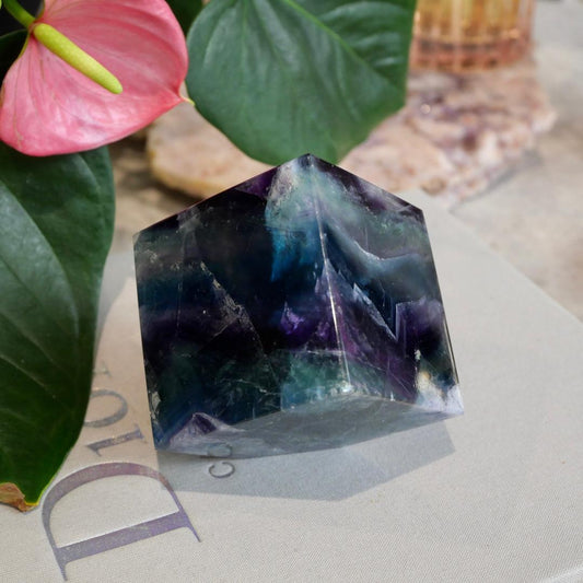 Rainbow Fluorite Cube No 272