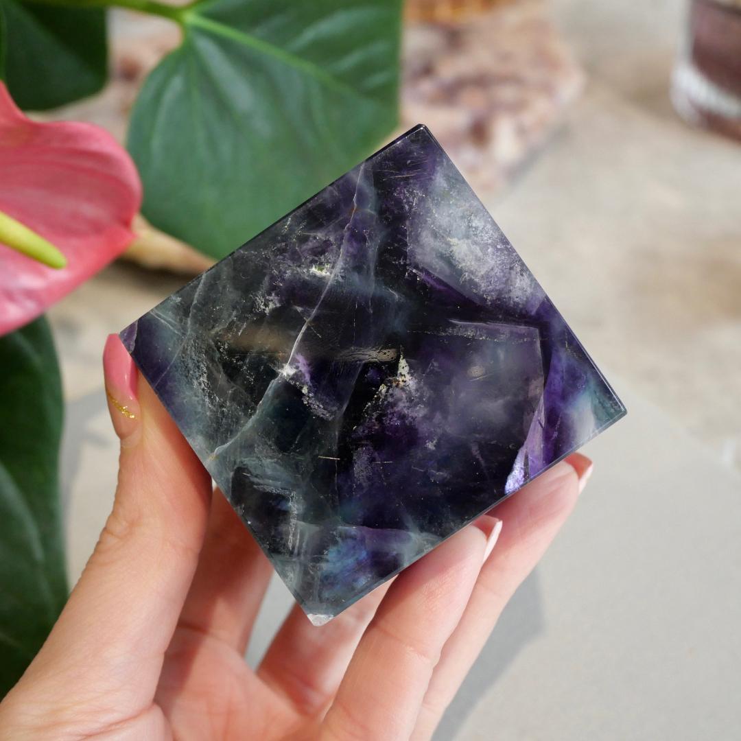 Rainbow Fluorite Cube No 272