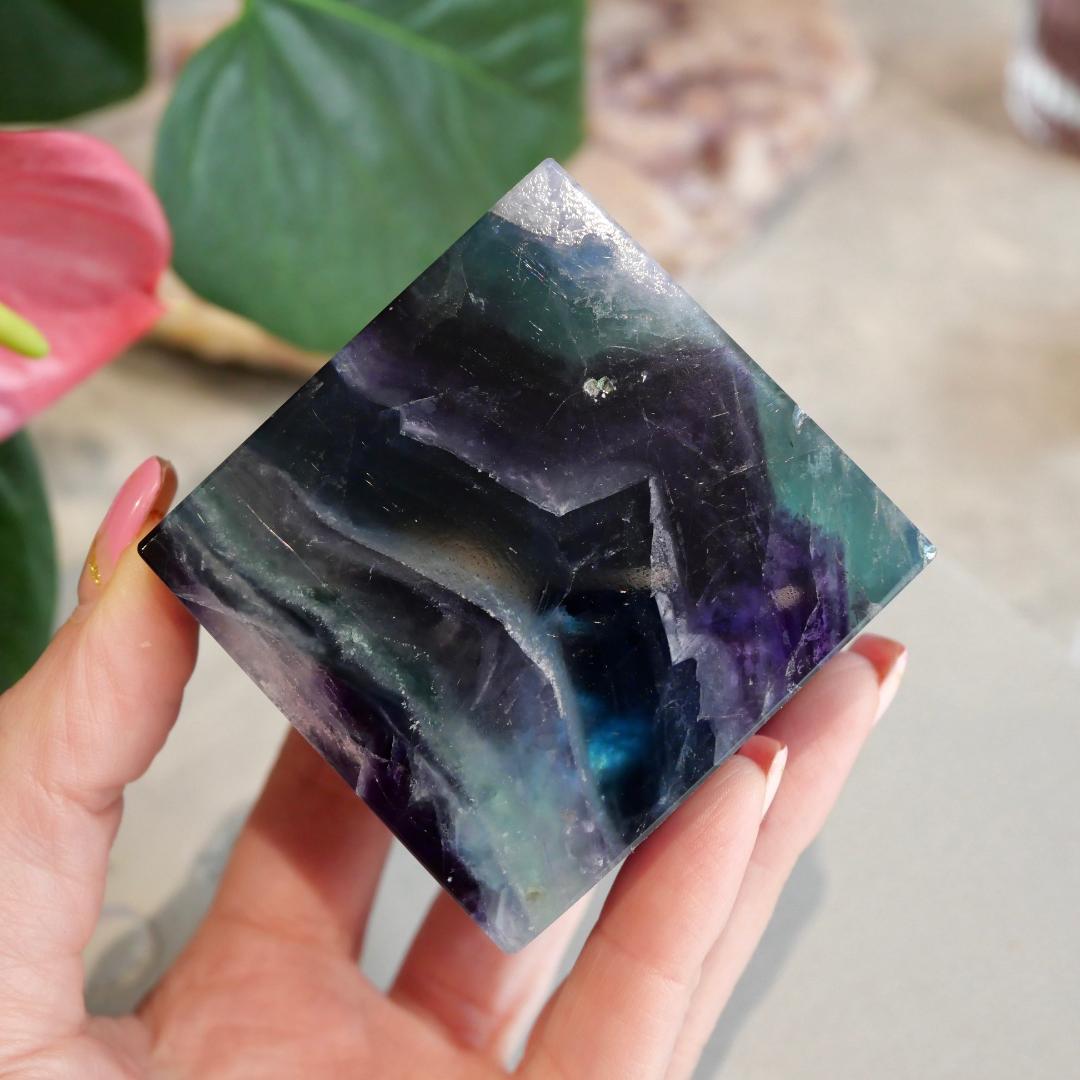 Rainbow Fluorite Cube No 272