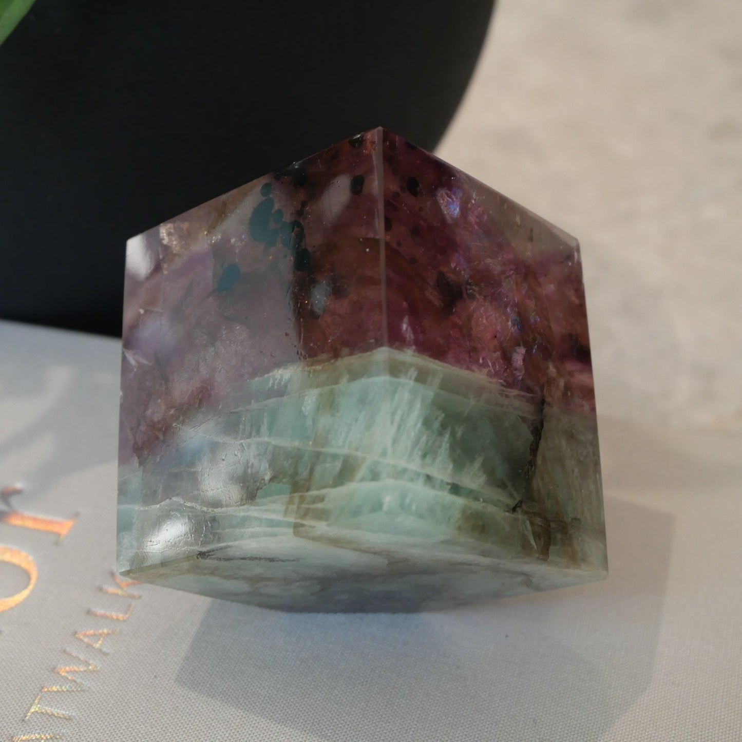 Watermelon Fluorite Cube No 273