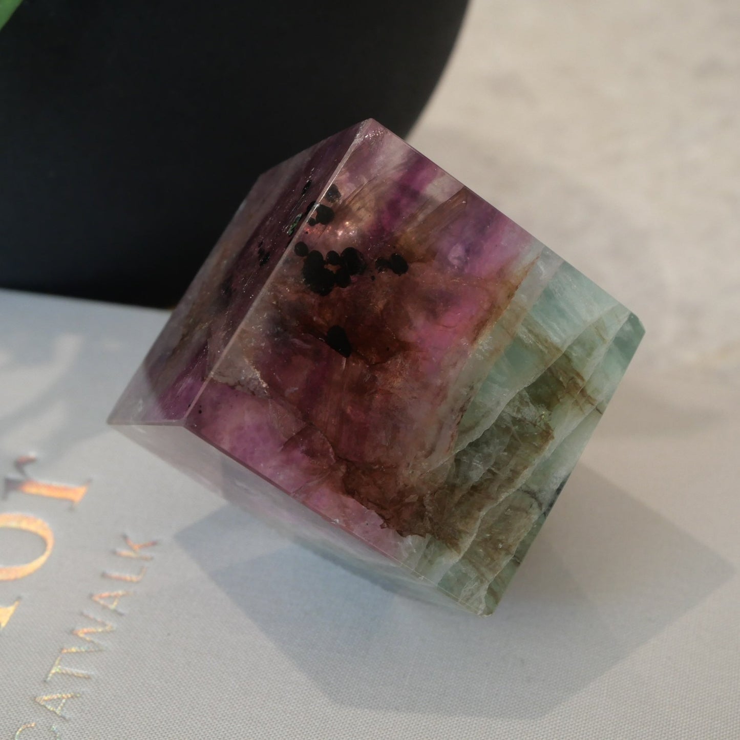 Watermelon Fluorite Cube No 273