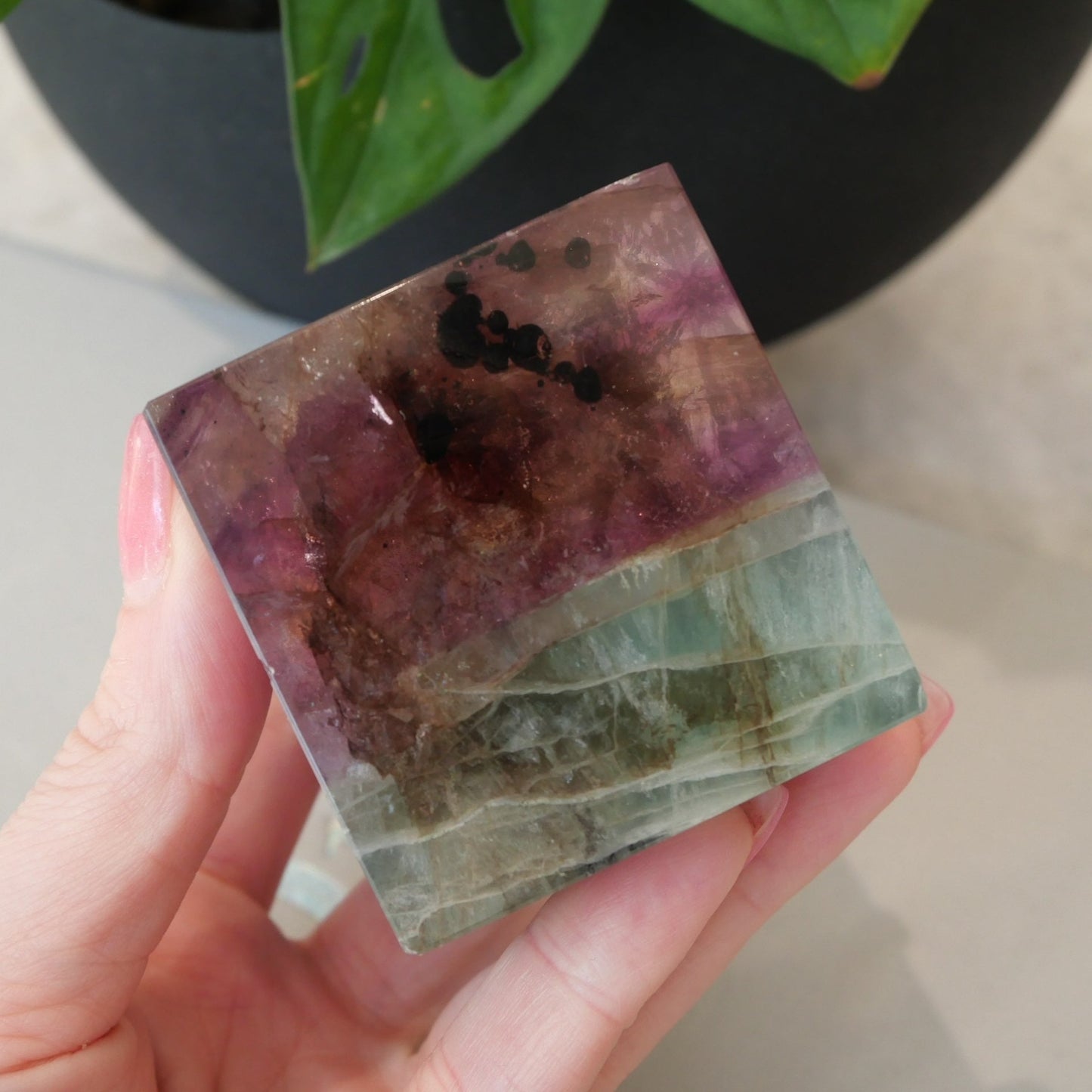 Watermelon Fluorite Cube No 273