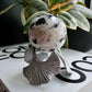 Silver Ginkgo Leaf Sphere Stand