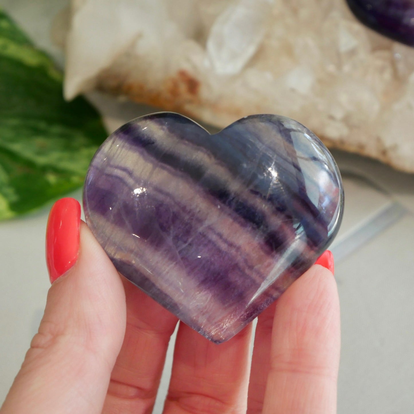 Rainbow Fluourite Small Hearts