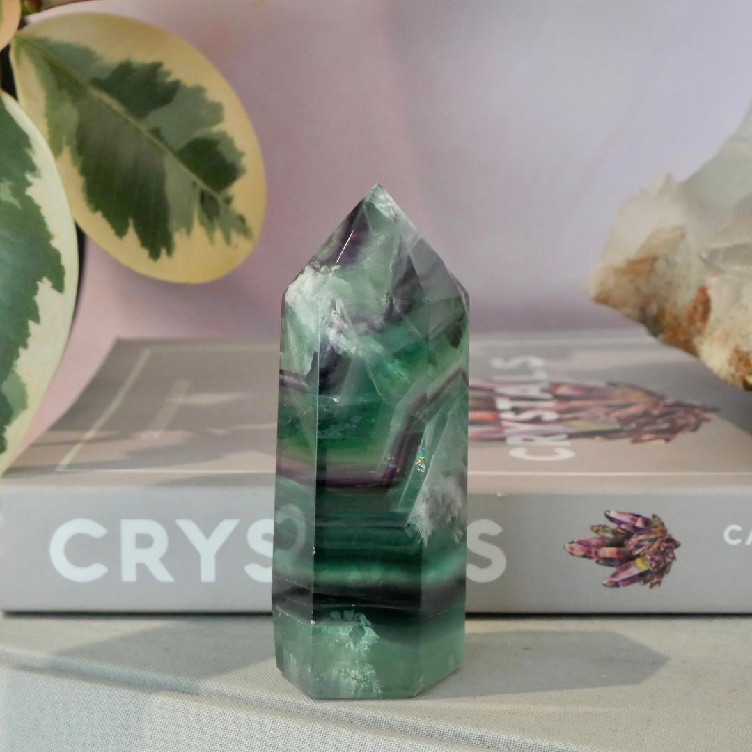 Snowflake Rainbow Fluorite Tower No 321