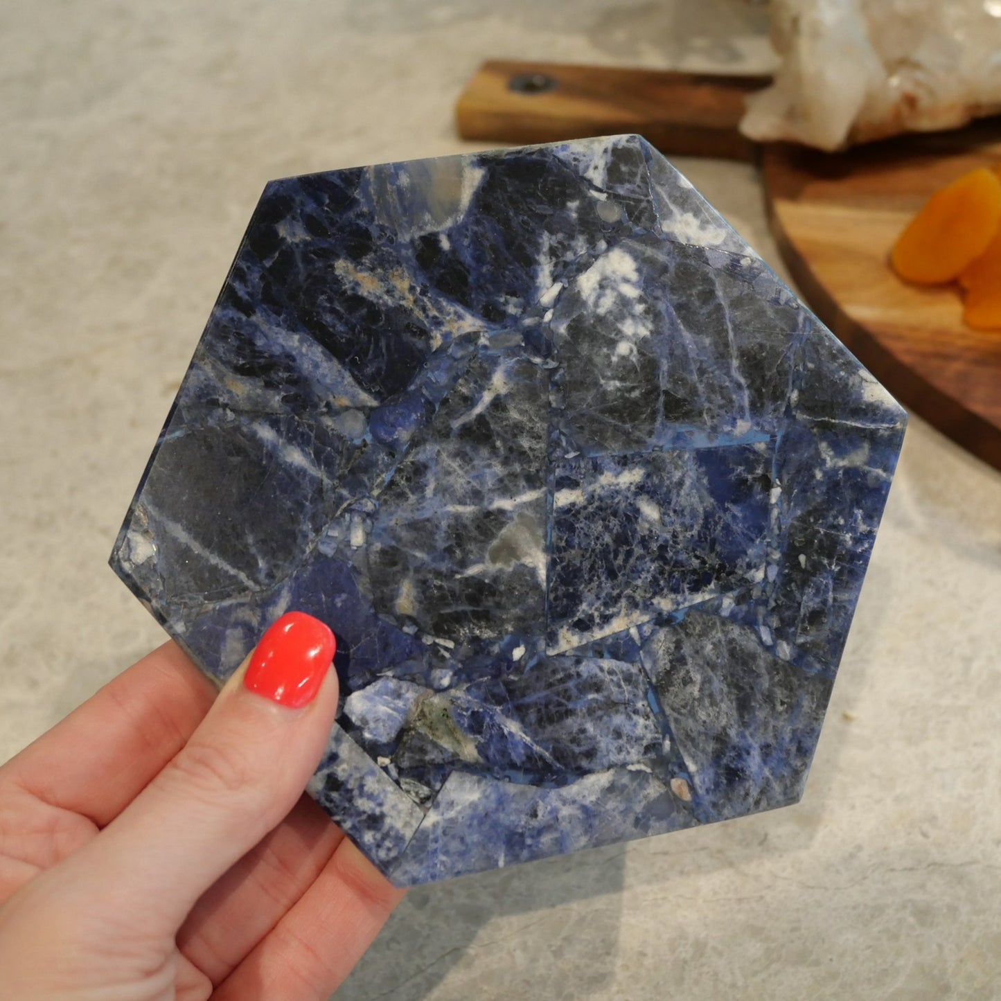 Sodalite Hexagon Set of 4 Coasters