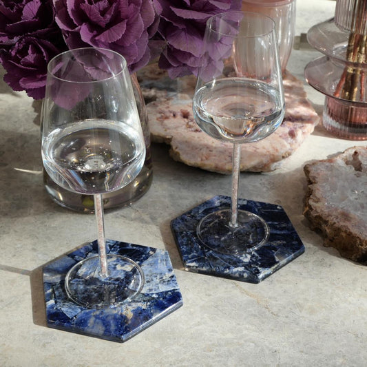 Sodalite Hexagon Set of 4 Coasters