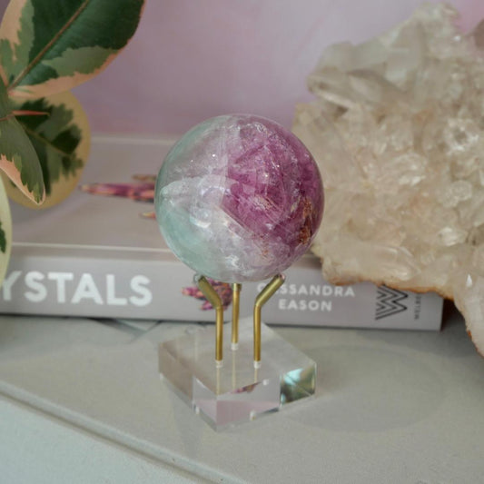 Watermelon Fluorite Sphere No 162