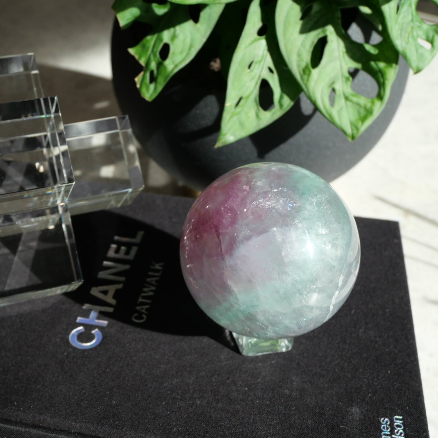 Watermelon Fluorite 78mm Sphere No 165
