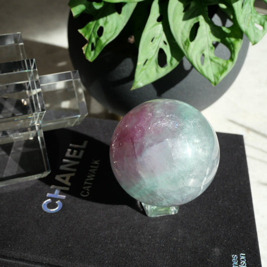 Watermelon Fluorite 78mm Sphere No 165