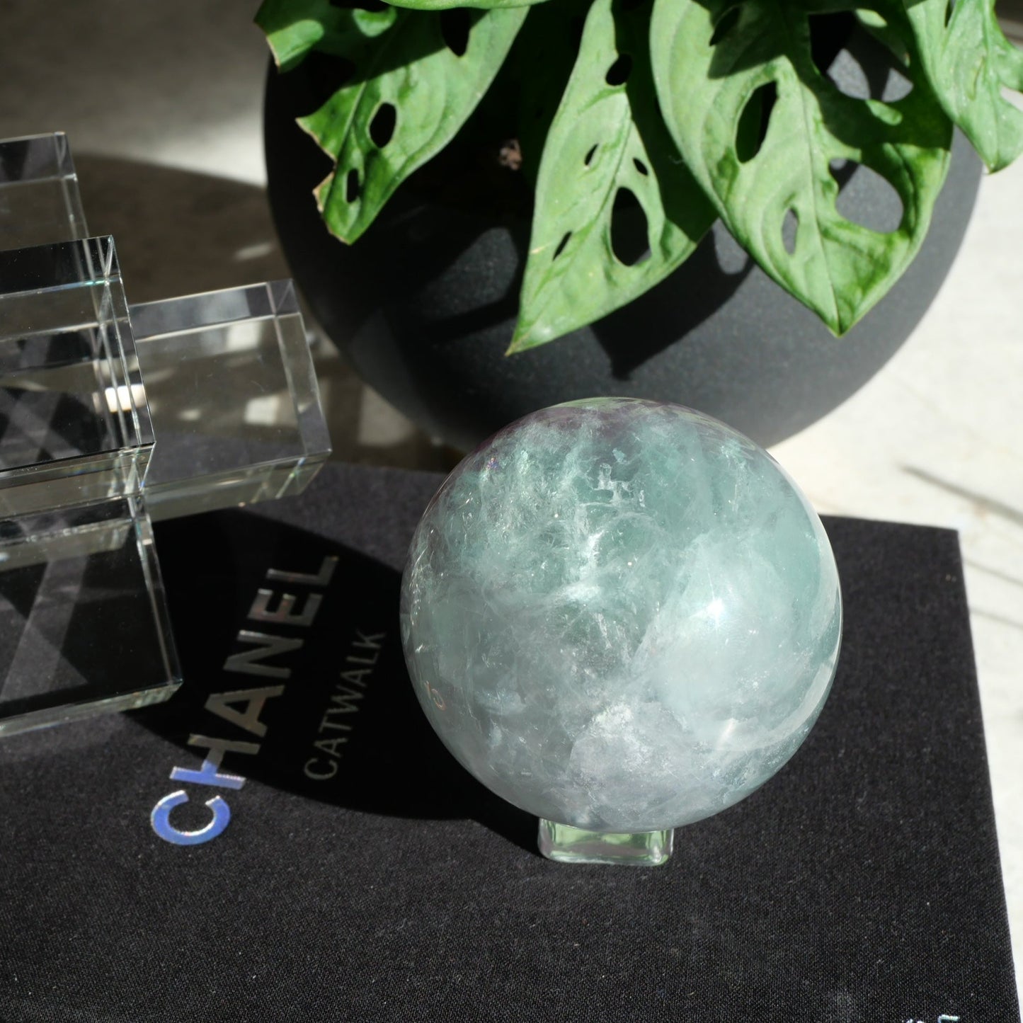 Watermelon Fluorite 78mm Sphere No 165
