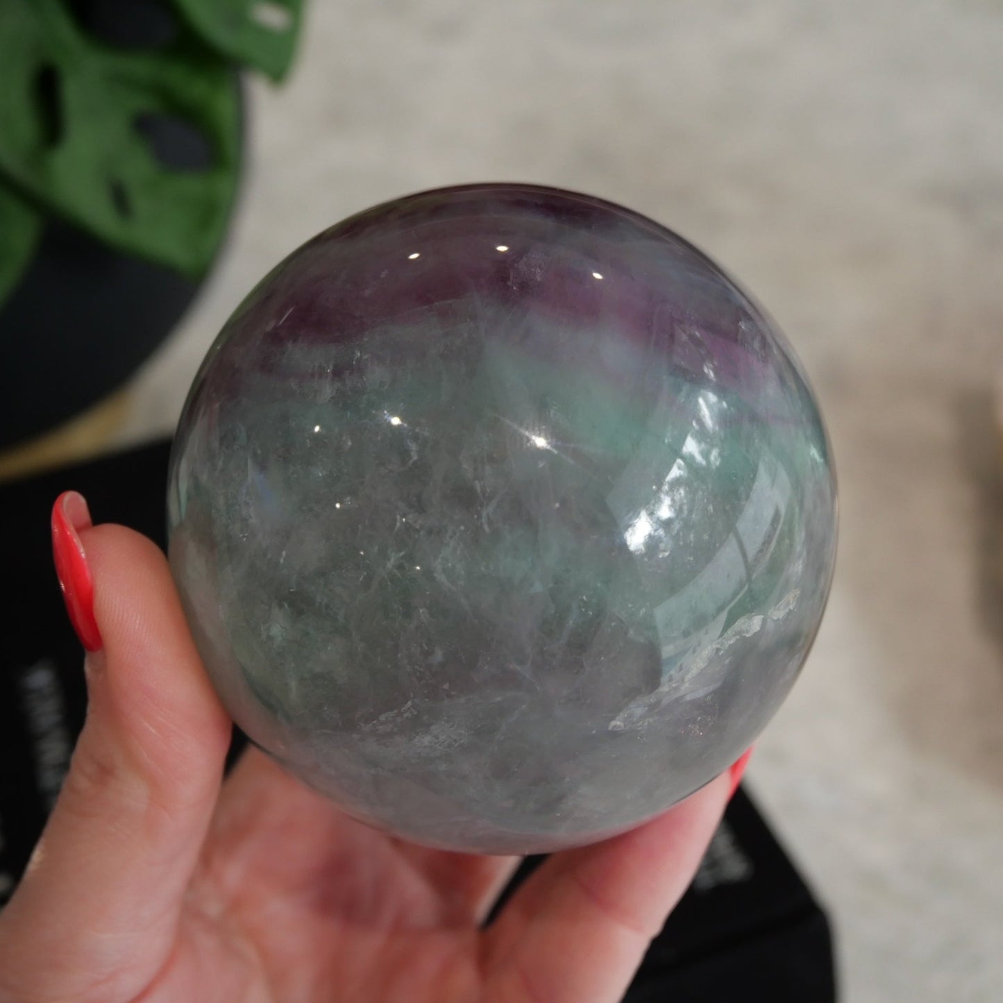 Watermelon Fluorite 78mm Sphere No 165