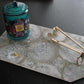White Agate Rectangle Platter with angled edges