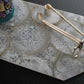 White Agate Rectangle Platter with angled edges
