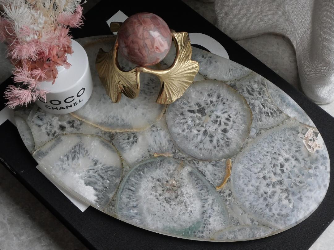 White Agate Oval Platter