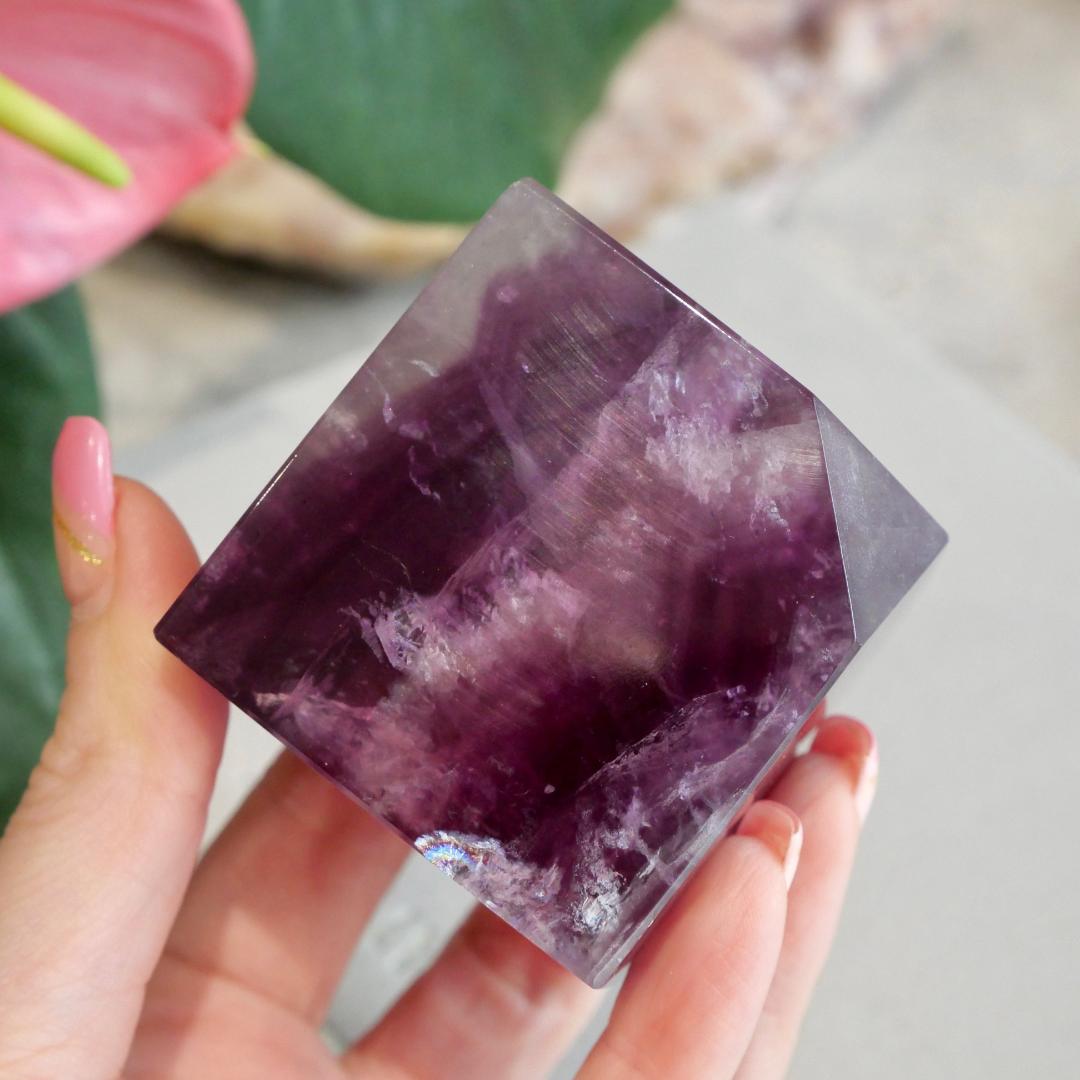 Rainbow Fluorite Cube No 274