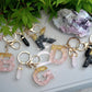 Obsidian with Gold Flake Letter Key & Bag Charm