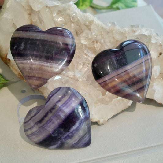 Rainbow Fluorite Large Hearts