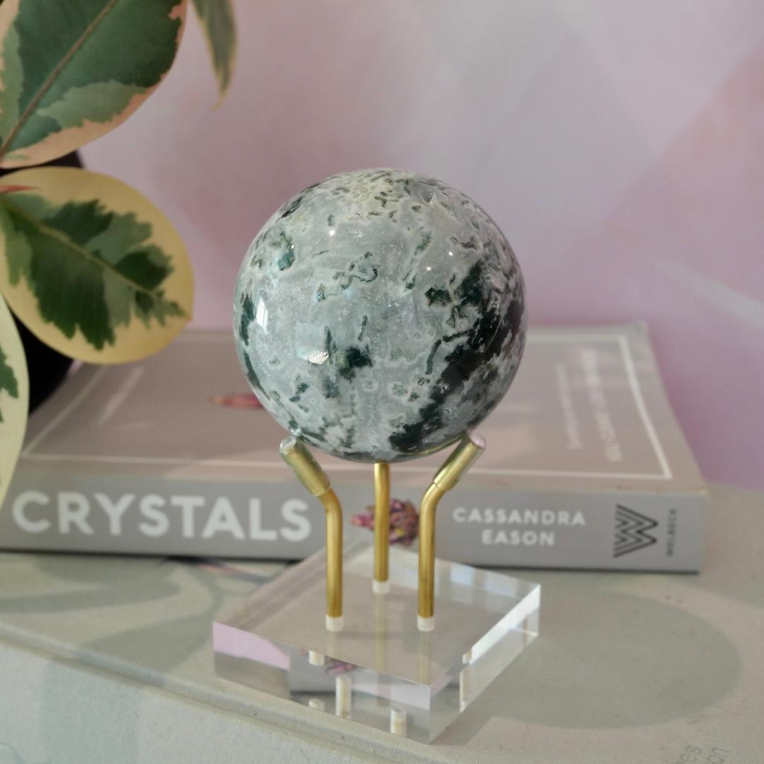 Druzy Moss Agate Sphere No 263