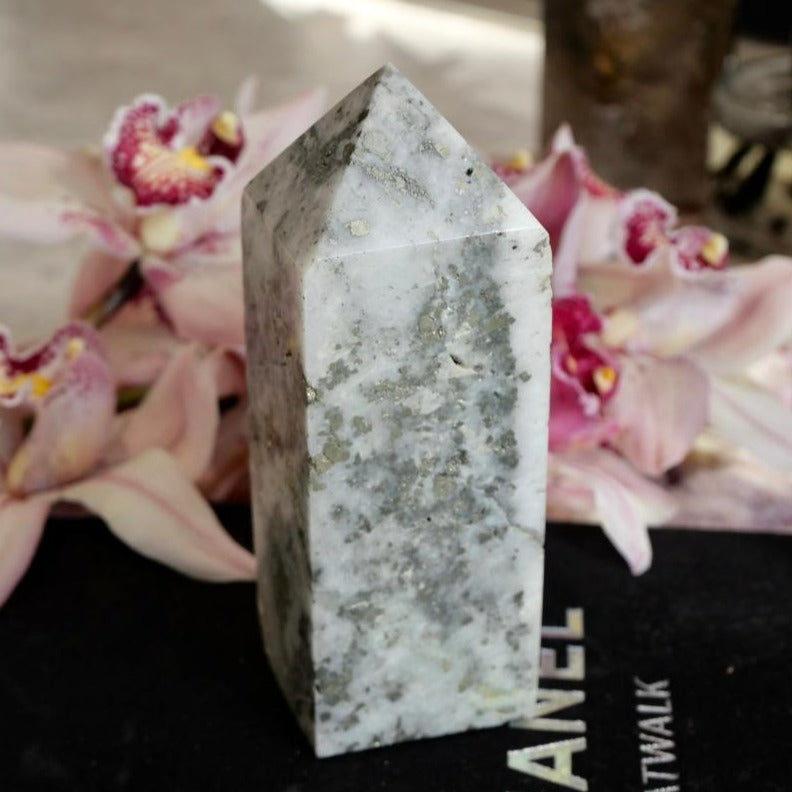 Quartz with Pyrite Tower No 311