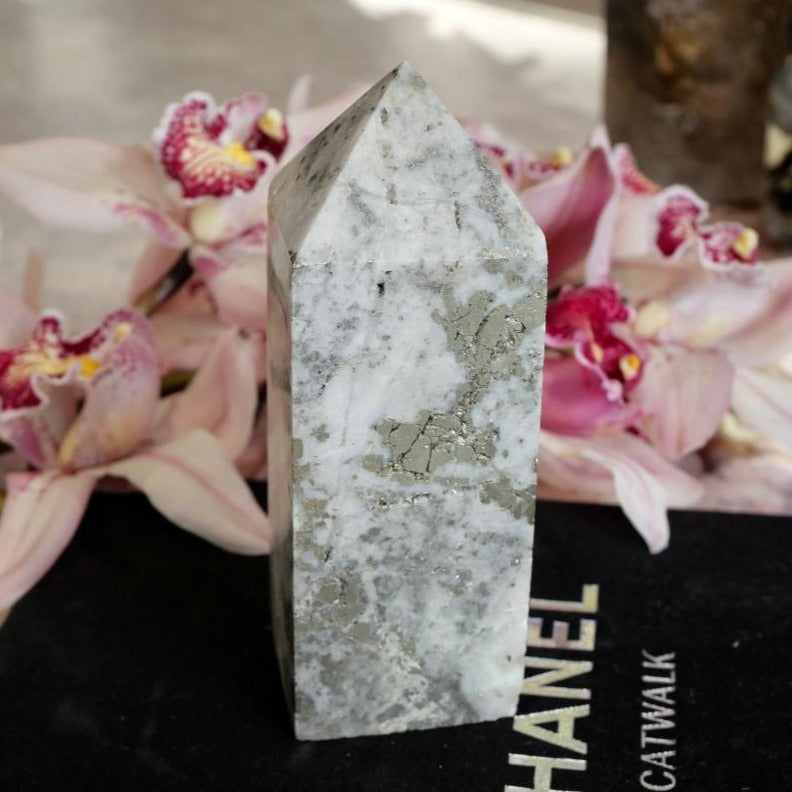 Quartz with Pyrite Tower No 311