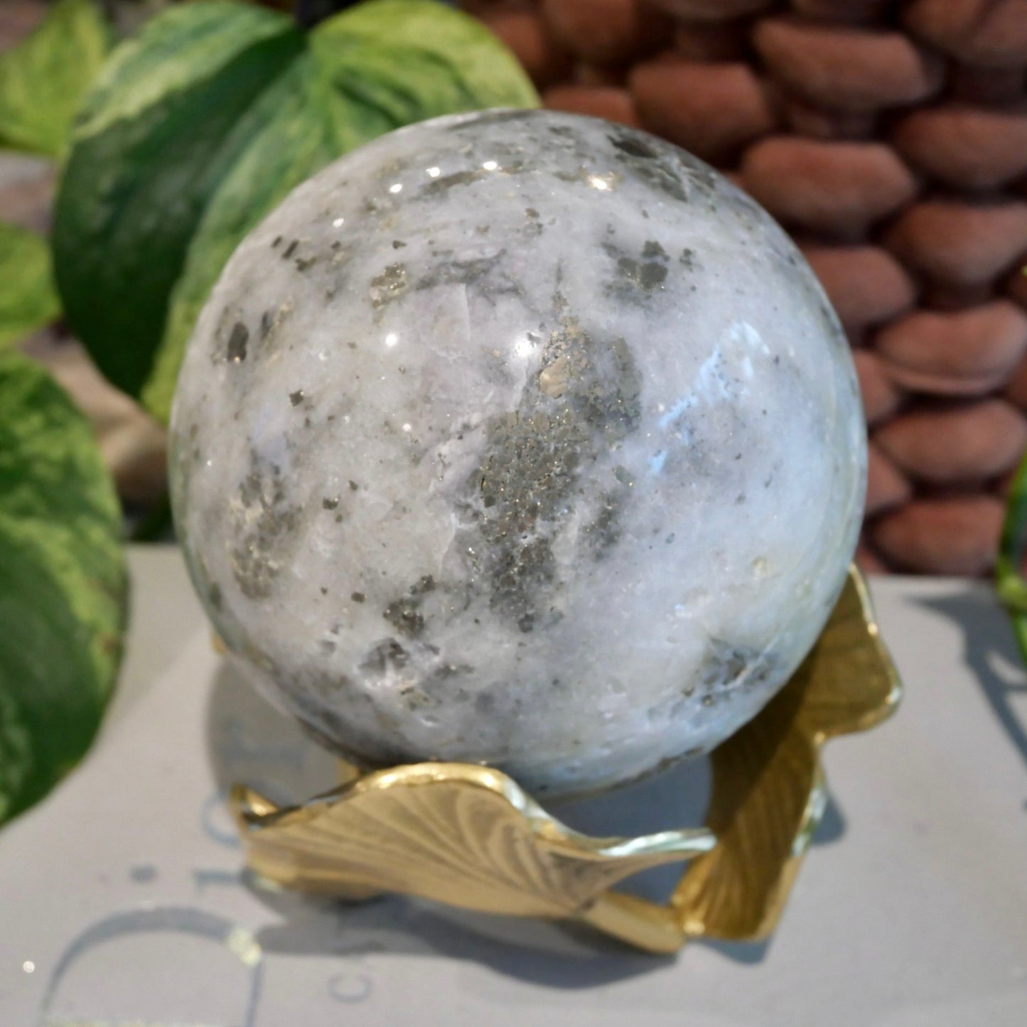 Quartz with Pyrite Sphere No 336