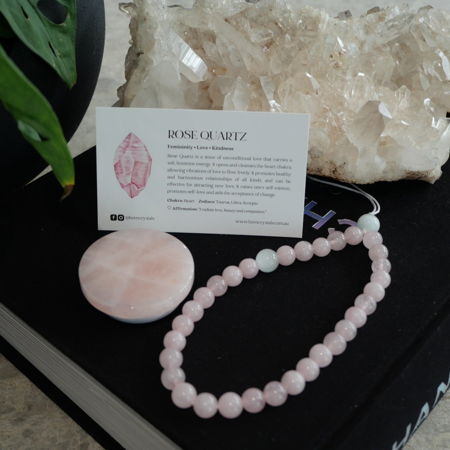 Rose Quartz Pop Socket & Phone Strap Bundle Set – B Zen Crystals